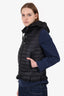 Moncler Black Quilted Hooded Padded Vest Size 00
