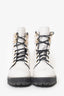 Stuart Weitzman White Leather Lexy Lace-up Combat Boots Size 8