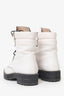 Stuart Weitzman White Leather Lexy Lace-up Combat Boots Size 8