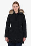 Moncler Black Down 'Aredhel Giubbotto' Fur-Trim Parka Size 1