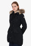 Moncler Black Down 'Aredhel Giubbotto' Fur-Trim Parka Size 1