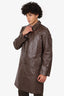 Dries Van Noten Brown Faux Leather Button Down Trench Size 48 Mens
