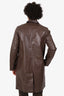 Dries Van Noten Brown Faux Leather Button Down Trench Size 48 Mens