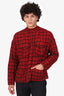 Haider Ackermann Red Oversized Check Shirt Jacket Size S Mens