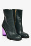 Burberry Dark Green Leather 'Westrella' Ankle Boots Size 35.5