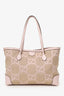 Gucci Beige/Pink Jumbo GG Medium Ophidia Tote