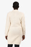 Max Mara Cream Wool/Cashmere Blend Cable Knit Zip-Up Mid Length Sweater Size M