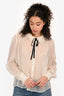 Ulla Johnson A/W 2022 Cream Sheer Silk Ruffle Blouse Est. Size S