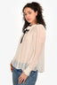 Ulla Johnson A/W 2022 Cream Sheer Silk Ruffle Blouse Est. Size S