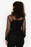 Saint Laurent 2016 Black Sheer Glitter Polka Dot Blouse Size 38