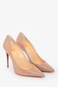 Christian Louboutin Nude Patent Kate 100 Heels Size 37