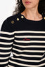 Miu Miu 2018 Navy/White Wool Striped 'Love' Sweater Size 40