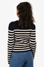 Miu Miu 2018 Navy/White Wool Striped 'Love' Sweater Size 40
