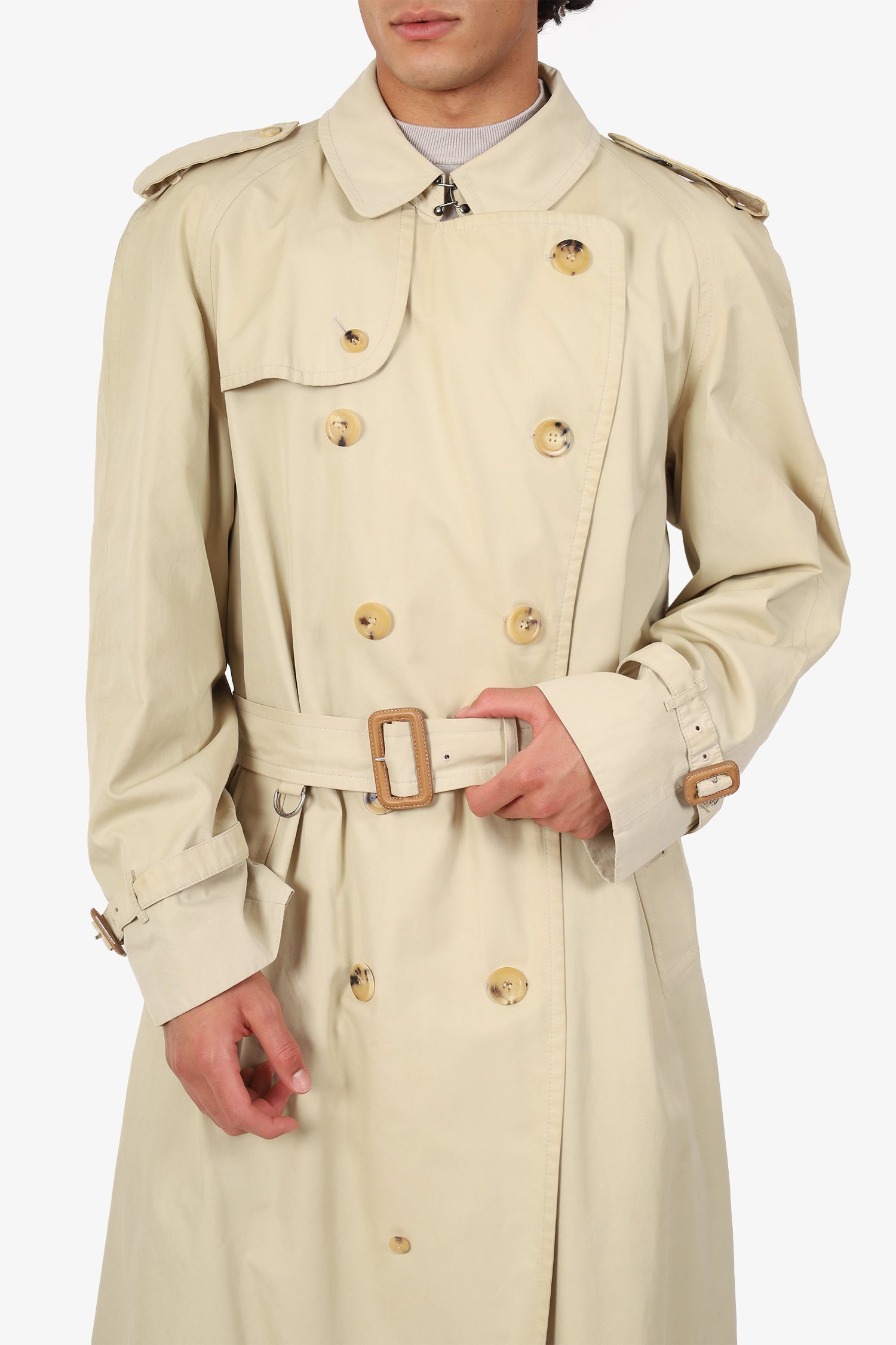 Burberry London Beige Long Trench Coat Size 54 Mens – Mine & Yours