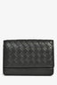 Bottega Veneta Grey Intrecciato Leather Compact Flap Wallet
