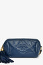 Pre-Loved Chanel™ 1986-88 Navy Lambskin Leather Tassel CC Mini Barrel Bag Mini GHW