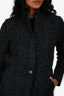 Harris Wharf London Charcoal Leopard Wool Long Coat Size 40