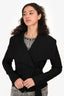 Max Mara Black Wool Belted Cropped Jacket Size 38