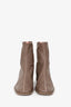 Acne Studios Taupe Logo Leather Square Toe Ankle Boots Size 38