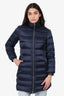 Prada Navy Down Quilted Puffer Coat Size 38