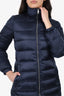 Prada Navy Down Quilted Puffer Coat Size 38