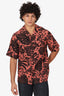 Jil Sander Terracotta/Black Floral Print Short Sleeves Shirt Size 46 Mens