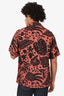 Jil Sander Terracotta/Black Floral Print Short Sleeves Shirt Size 46 Mens