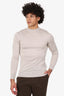 Eleventy Taupe Silk Knit Long Sleeve Top Size M Mens