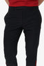 Lanvin Black/Red Wool Top Stitch Pants Size 46 Mens