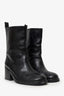 Bally Black Leather Biker Block Heeled Boots Size 9