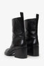 Bally Black Leather Biker Block Heeled Boots Size 9