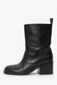 Bally Black Leather Biker Block Heeled Boots Size 9