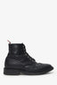 Thom Browne Black Leather Brogue Lace Up Boots Size 8 Mens