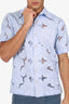 Wales Bonner Blue Lace Short Sleeve Shirt Size 50 Mens