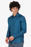 Amiri Blue Silk Printed Button Down Shirt Size M Mens