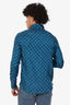 Amiri Blue Silk Printed Button Down Shirt Size M Mens