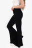 L'Agence Black Cotton Blend Ribbed Flare Pants Size M