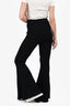 L'Agence Black Cotton Blend Ribbed Flare Pants Size M