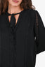 Paige Black Silk Lace Detail Button Down Blouse Size S