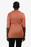 Pleats Please Orange Pleated Short Sleeve Mock Neck Top Size 3