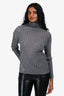 Pleats Please Grey Pleated Turtleneck Neck Top Size 3