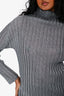 Pleats Please Grey Pleated Turtleneck Neck Top Size 3