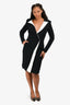 Roland Mouret Black/White Collared Long Sleeve Knee Length Dress Size 6