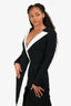 Roland Mouret Black/White Collared Long Sleeve Knee Length Dress Size 6
