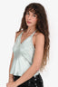 Reformation 'Sea Glass' Blue Silk 'Monica' Tank Top Size S