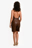 Cult Gaia Brown Vegan Leather 'Megan' Halter Top + Shorts Set Size 4