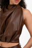 Cult Gaia Brown Vegan Leather 'Megan' Halter Top + Shorts Set Size 4