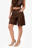Cult Gaia Brown Vegan Leather 'Megan' Halter Top + Shorts Set Size 4