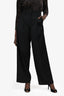 Golden Goose Black Wool High Rise Wide Leg Trousers Size 42