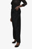 Golden Goose Black Wool High Rise Wide Leg Trousers Size 42